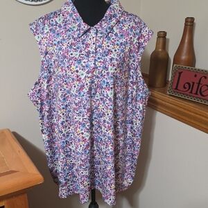 Tek Gear Multicolor Floral Collared Blouse